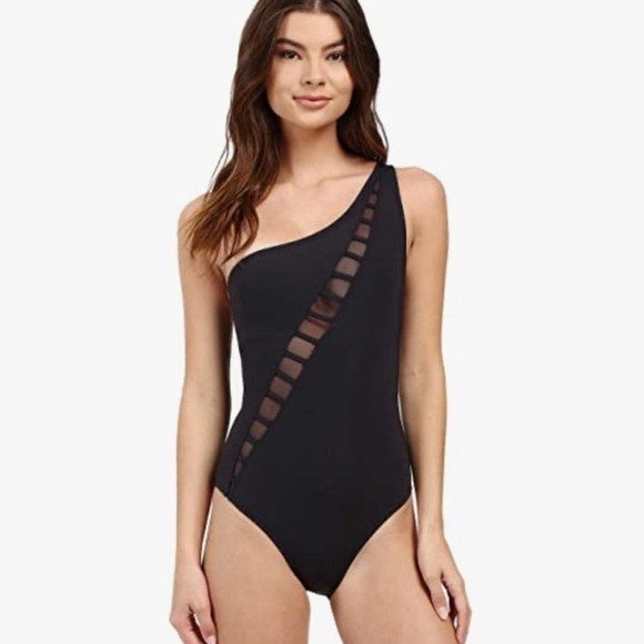 Bleu Rod Beattie Other - Bleu Rod Beattie Meshing Around Asymmetrical
One Piece One Shoulder Swimsuit 10